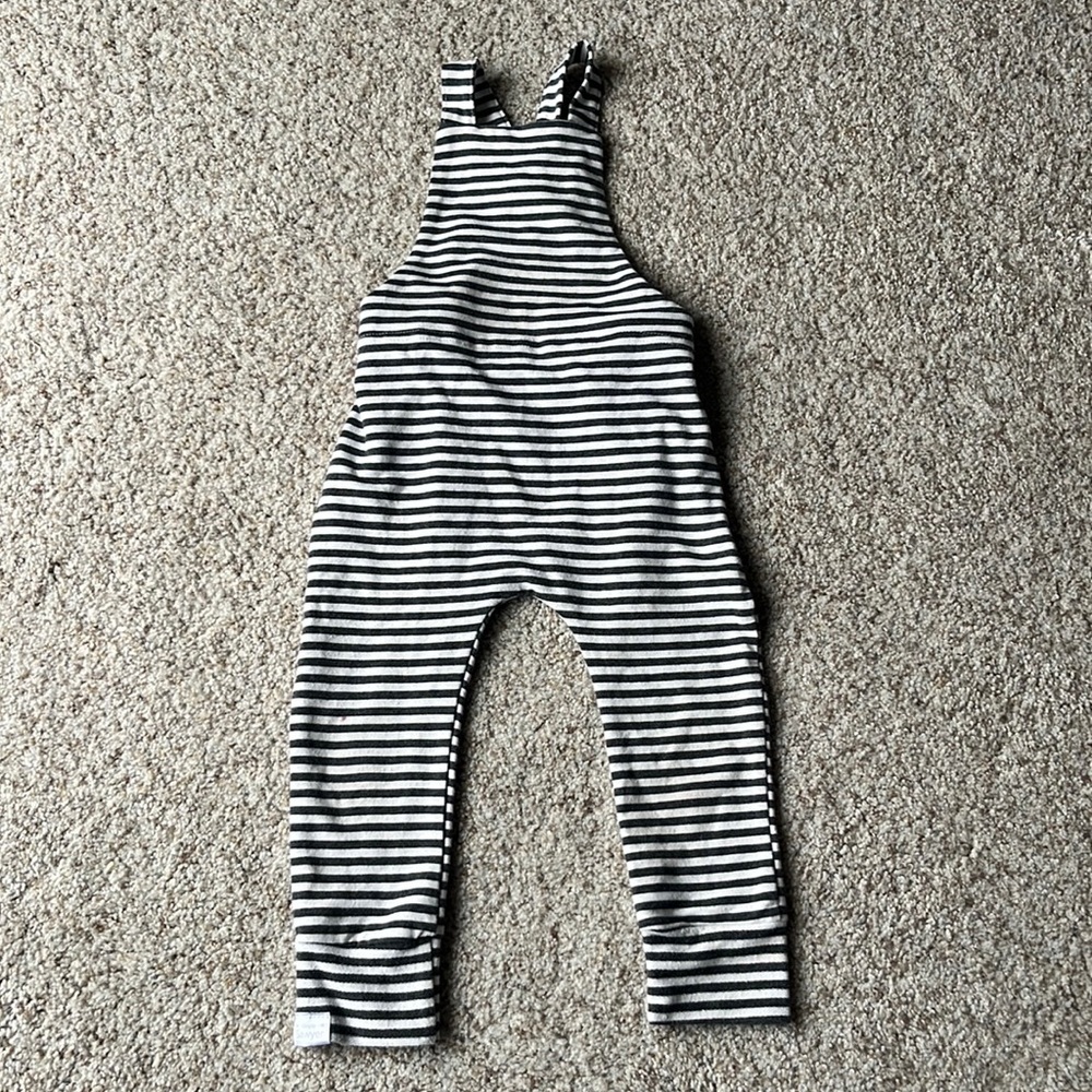 Simple Sawyer Stripe Toddler Overalls